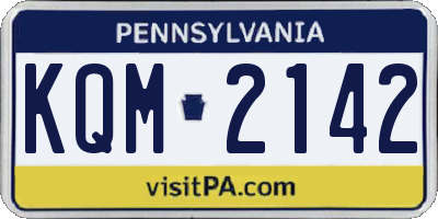 PA license plate KQM2142