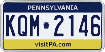 PA license plate KQM2146