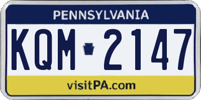 PA license plate KQM2147
