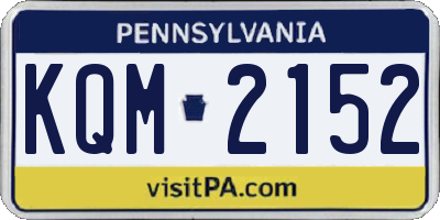 PA license plate KQM2152