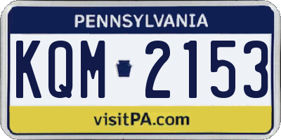 PA license plate KQM2153