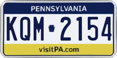 PA license plate KQM2154