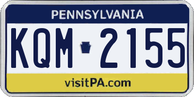PA license plate KQM2155