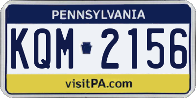 PA license plate KQM2156