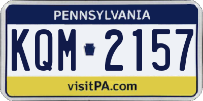 PA license plate KQM2157