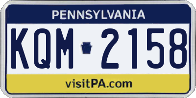 PA license plate KQM2158