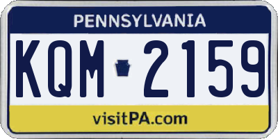 PA license plate KQM2159