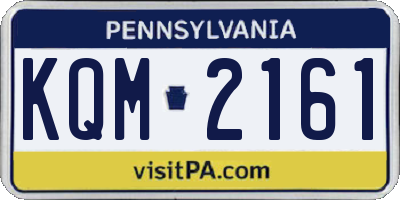 PA license plate KQM2161