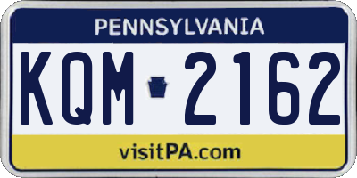 PA license plate KQM2162