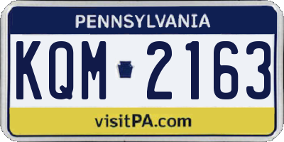 PA license plate KQM2163