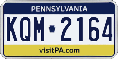 PA license plate KQM2164