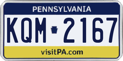 PA license plate KQM2167