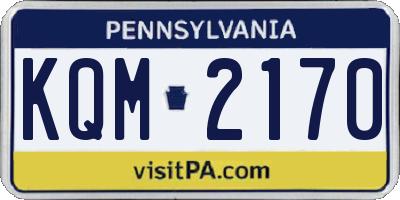 PA license plate KQM2170