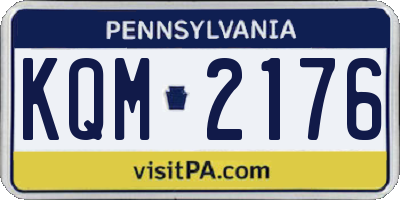 PA license plate KQM2176