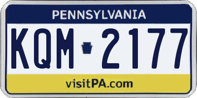 PA license plate KQM2177