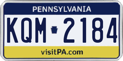 PA license plate KQM2184