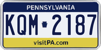PA license plate KQM2187