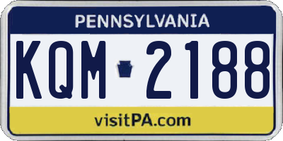 PA license plate KQM2188