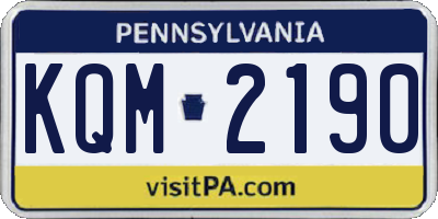 PA license plate KQM2190