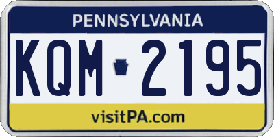 PA license plate KQM2195