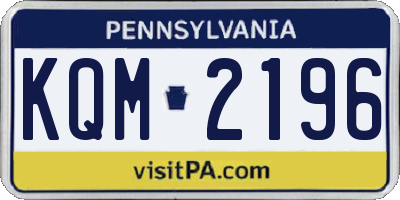 PA license plate KQM2196