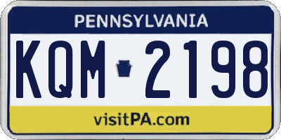 PA license plate KQM2198