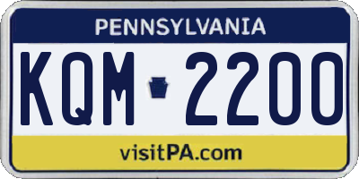 PA license plate KQM2200