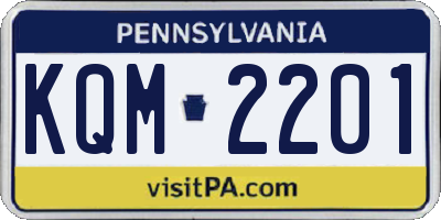PA license plate KQM2201