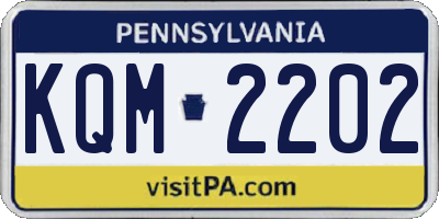 PA license plate KQM2202