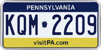 PA license plate KQM2209