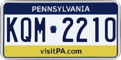 PA license plate KQM2210