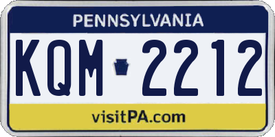 PA license plate KQM2212