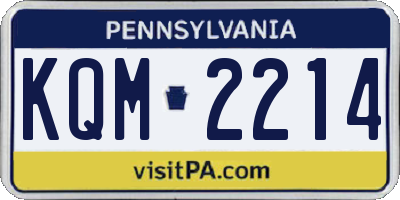 PA license plate KQM2214