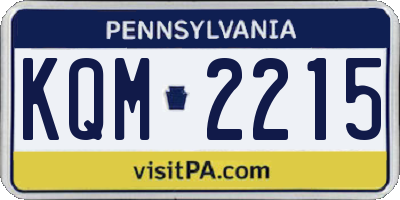PA license plate KQM2215