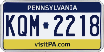 PA license plate KQM2218