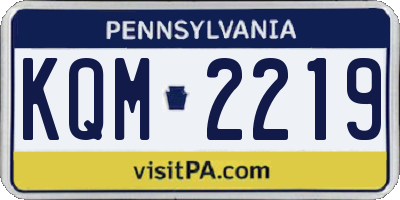 PA license plate KQM2219