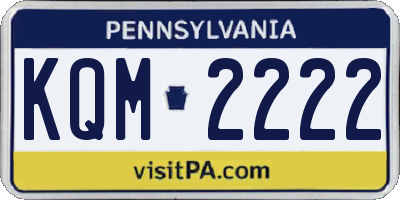 PA license plate KQM2222