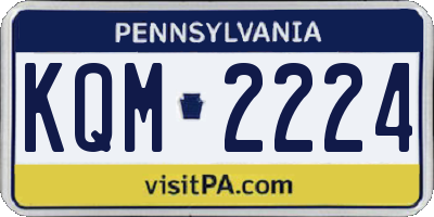 PA license plate KQM2224