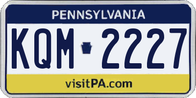 PA license plate KQM2227