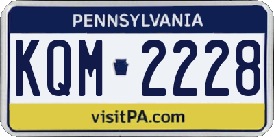 PA license plate KQM2228