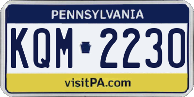 PA license plate KQM2230