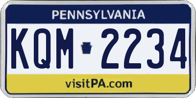 PA license plate KQM2234