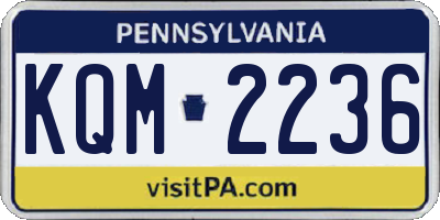 PA license plate KQM2236