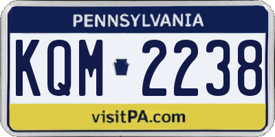 PA license plate KQM2238