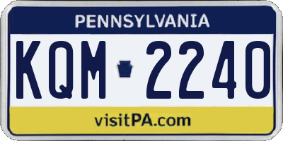 PA license plate KQM2240