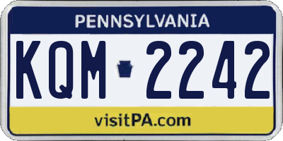 PA license plate KQM2242