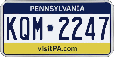 PA license plate KQM2247
