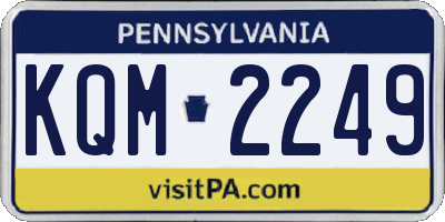PA license plate KQM2249