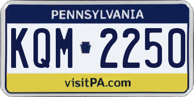 PA license plate KQM2250