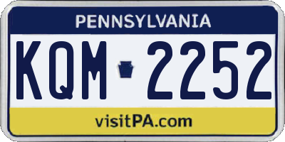 PA license plate KQM2252